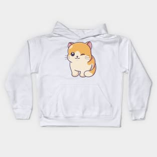 Cute smiling kitten sitting relaxed Kids Hoodie